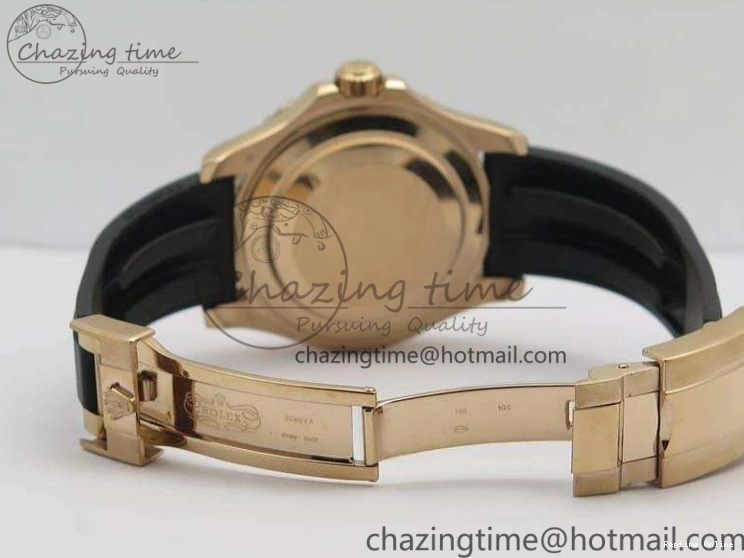 0209 GoodFit Yacht-Master 40mm 116695SATS BP Maker Best Edition Crystal Bezel On Black Rubber Strap Swiss ETA 3555